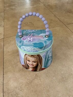 Hannah Montana Lilac Beaded Handle Tin Purse
